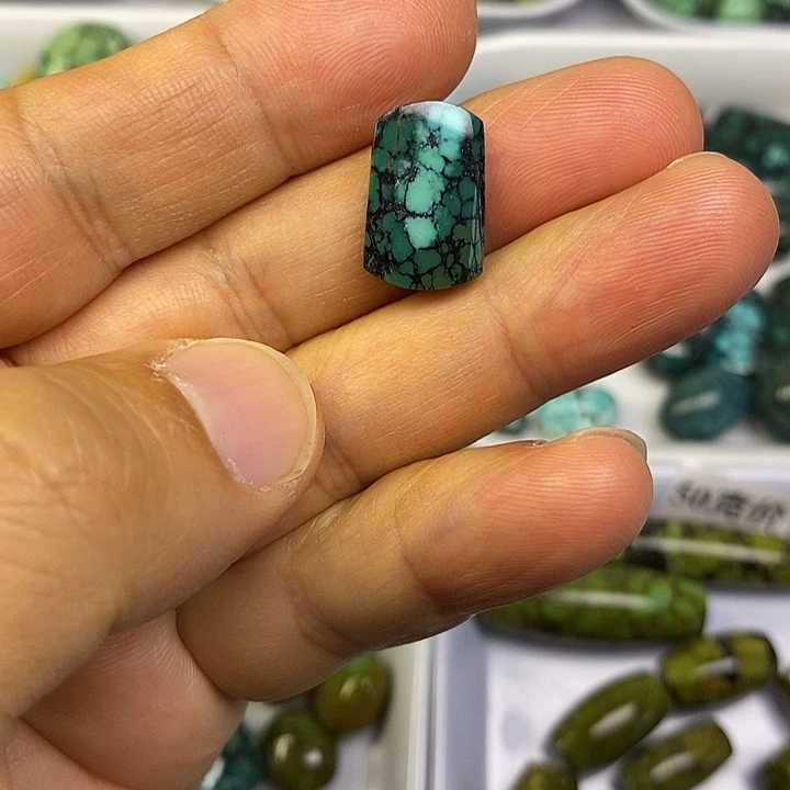 未镶嵌高瓷绿网花小牌子