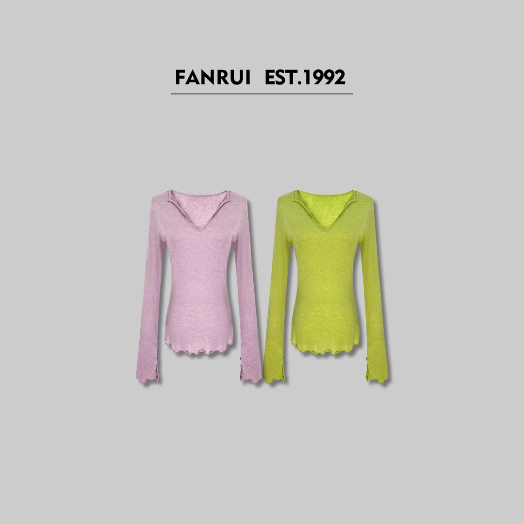 FANRUI/泛芮「花莓物语」天丝凉感透气百搭长袖打底T恤LP15388