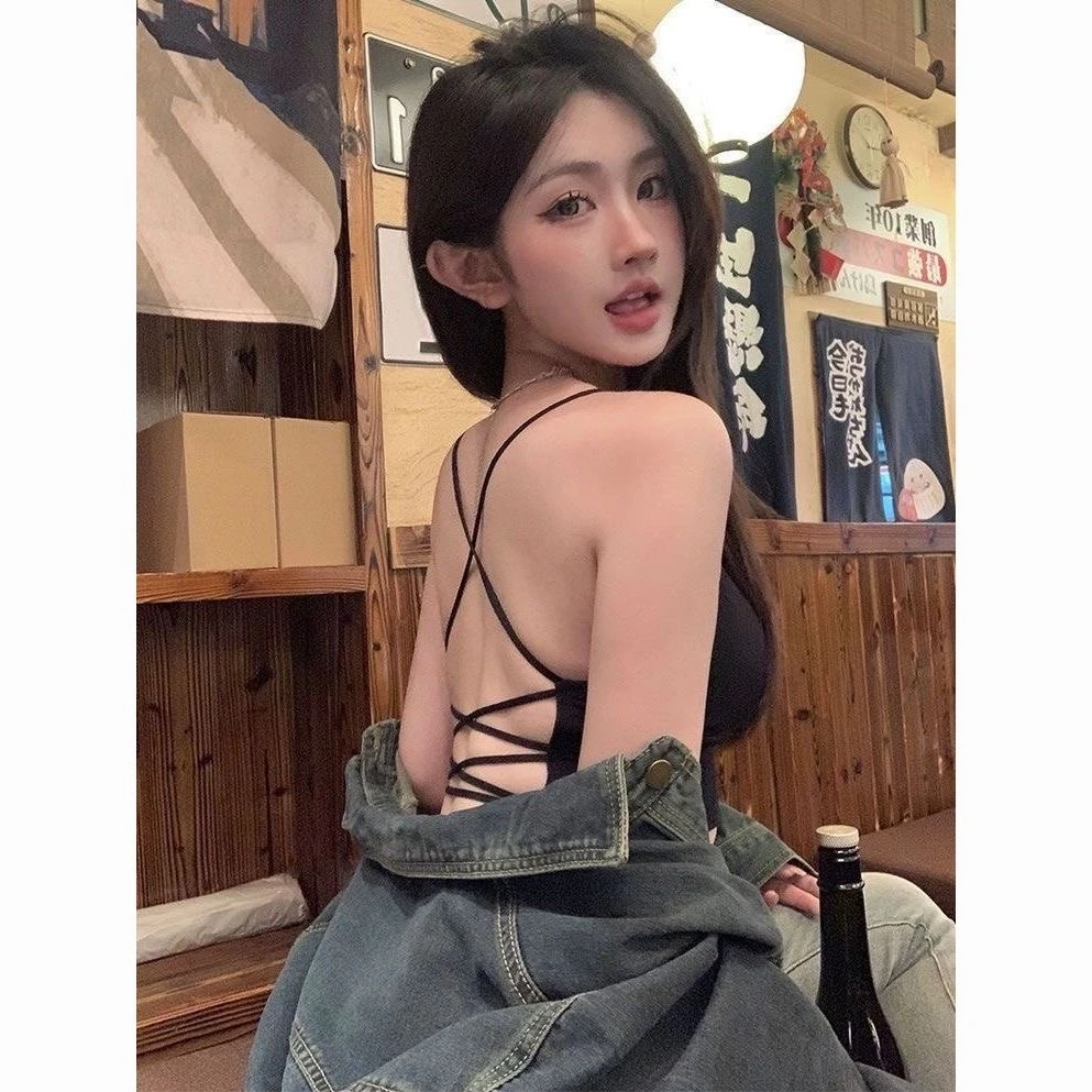 [BBJIA]网红夏季性感百搭X型吊带美背胸垫可拆卸