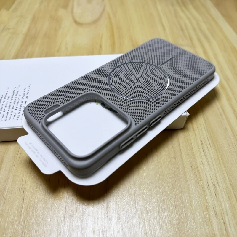 高级感网孔散热适用小米15细圈磁吸手机壳15pro/14简约透气防摔壳