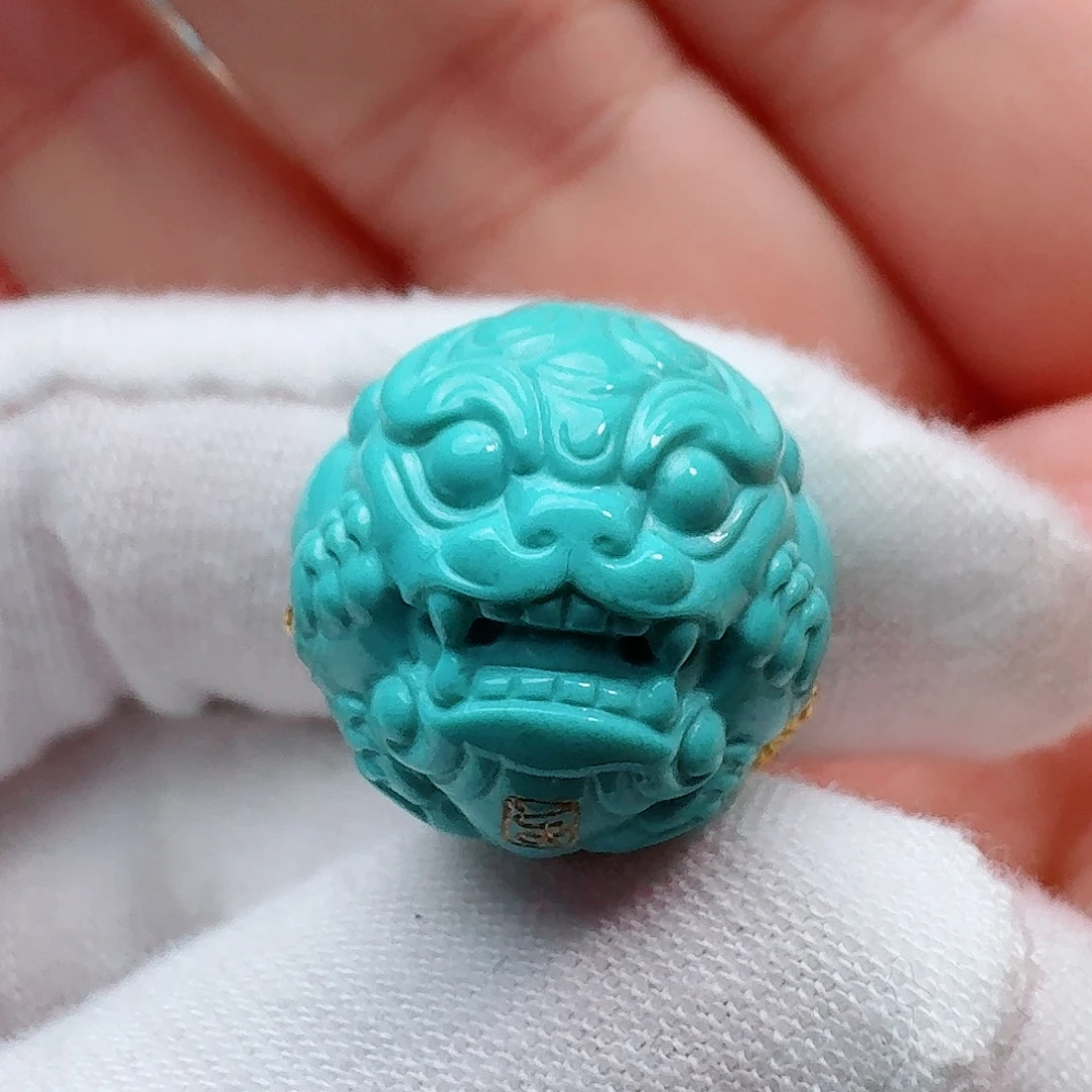 绿松石未镶嵌珠宝奇石精工貔貅珠