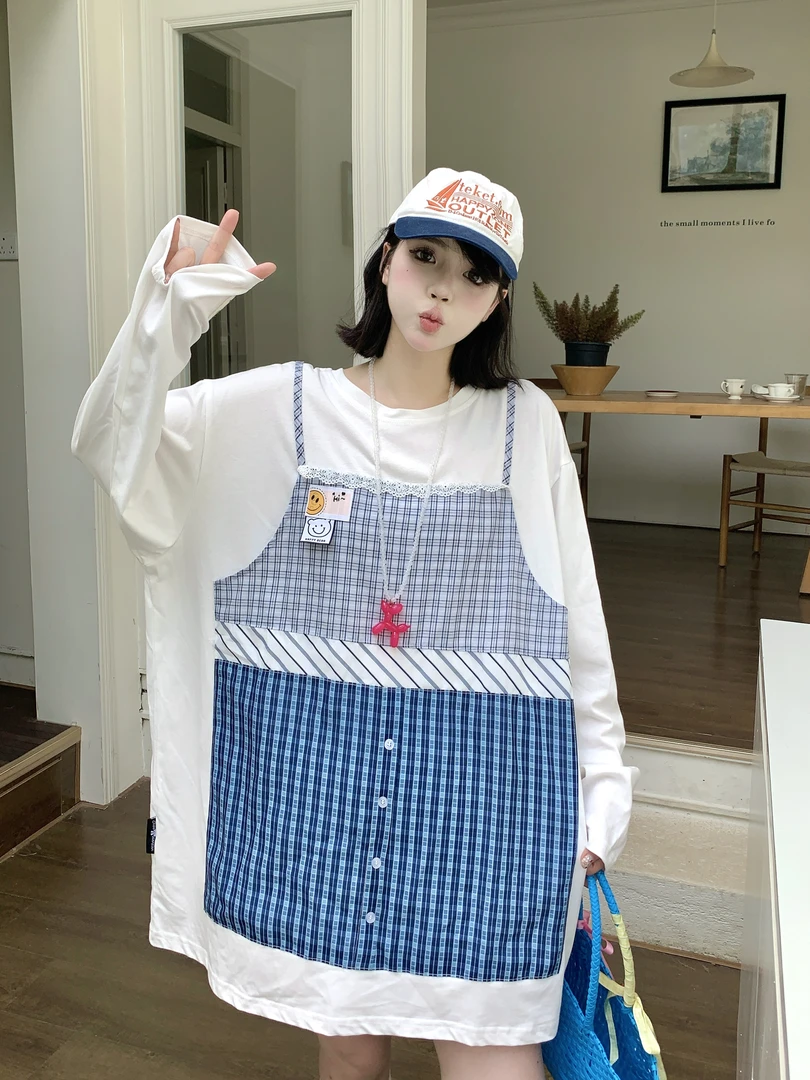 吉娃仙仙-微胖大码宽松夏季甜美卡通少女休闲百搭韩版圆领T恤上衣