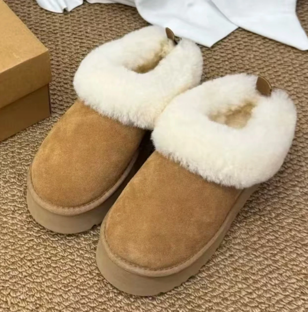 及踝雪地靴【塔茨】xeggx 中跟厚底牛剖层革