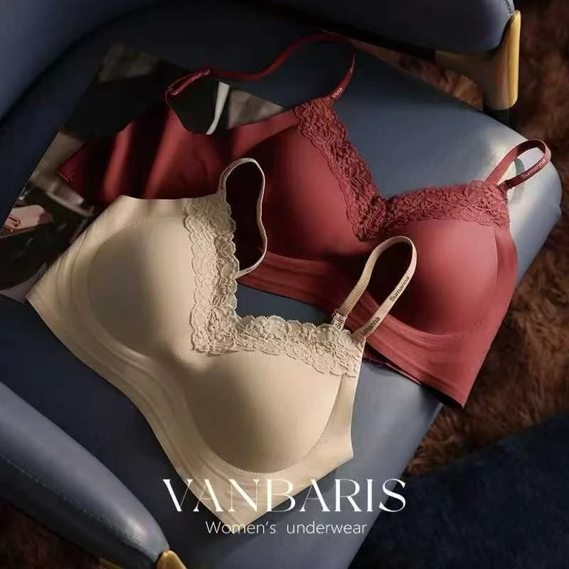 秋冬款大码蕾丝果冻条软支撑无痕无钢圈内衣文胸