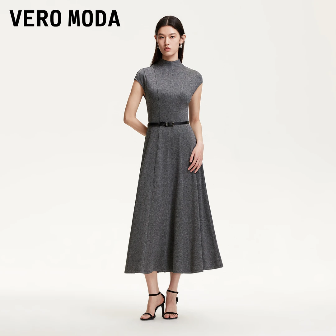 Vero Moda连衣裙2025春季自带腰带连衣裙轻奢高级感氧气裙松弛感