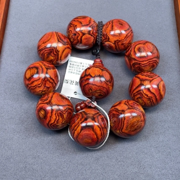 黄花梨/降香黄檀手串/手链大*哥海南黄花梨京剧脸谱30