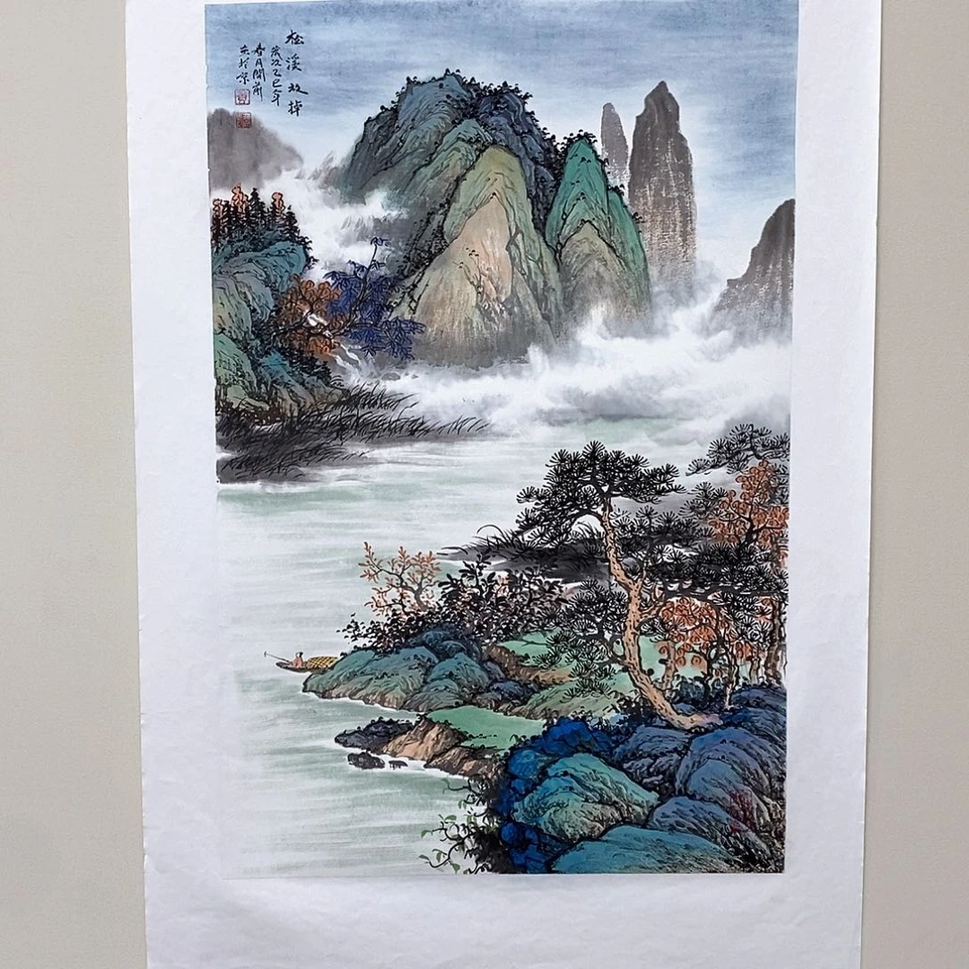国画黄开前四尺三开精品佳作