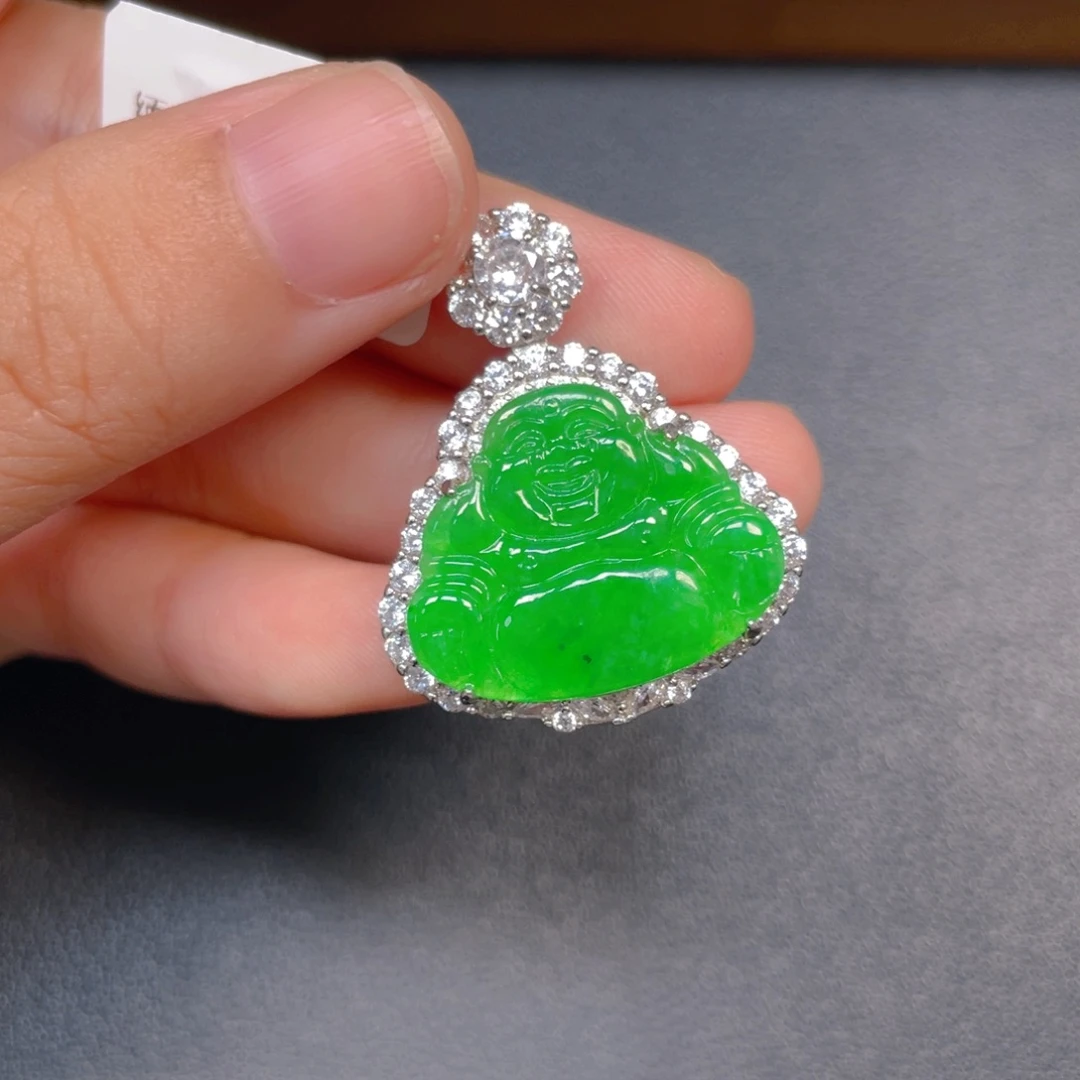 翡翠银S925镶嵌挂件bbnnj