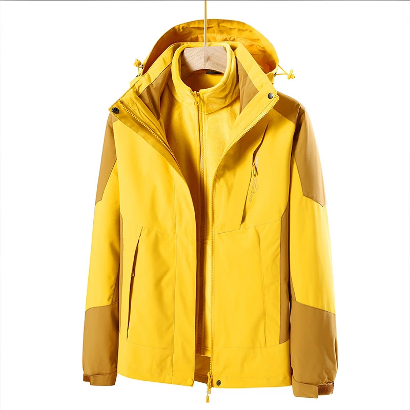 秋冬户外情侣三合一防水防风加绒两件套冲锋休闲衣1818