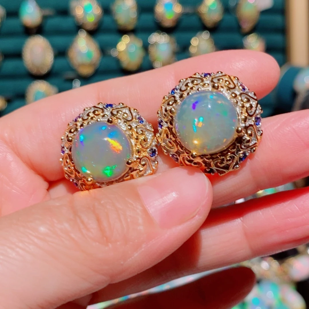 欧泊欧泊耳饰银S925镶嵌