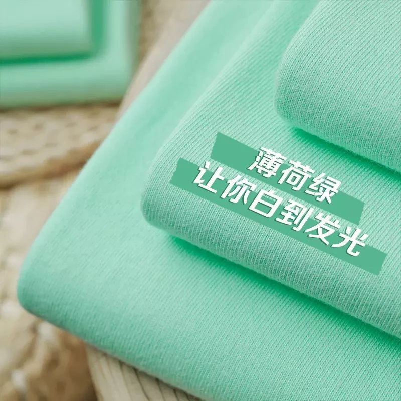 糖果色短袖薄款薄荷绿上衣女浅绿淡绿色优质圆领T恤高档夏男新款T