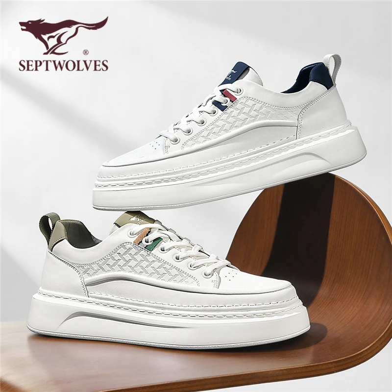 七匹狼官方正品男鞋春季潮流百搭厚底增高板鞋男士爆款休闲潮鞋
