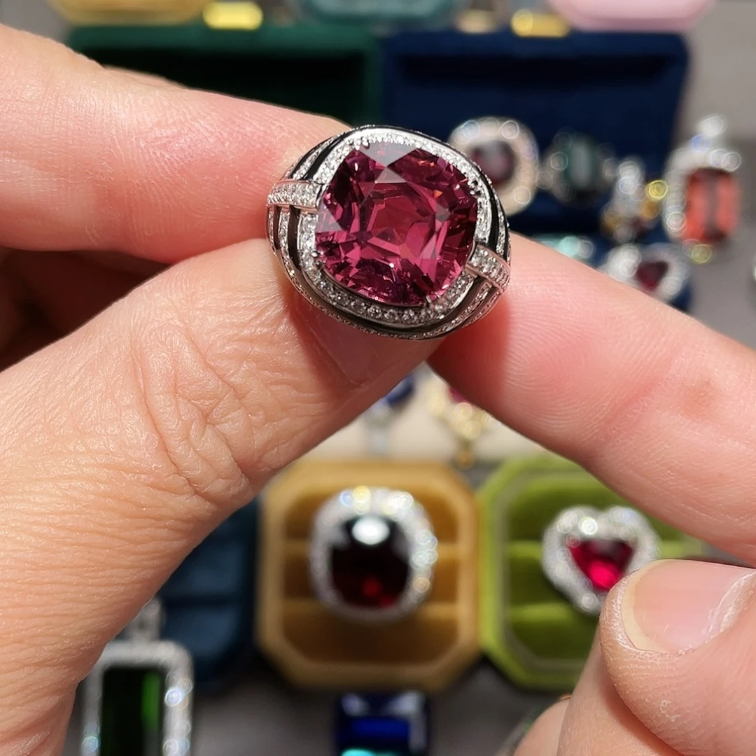 戒指碧玺18K金镶嵌9.06ct