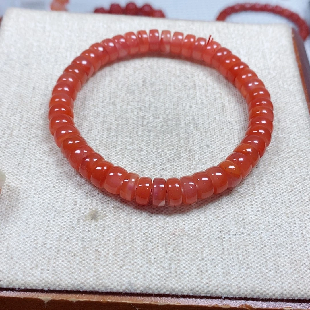 南红玛瑙未镶嵌手串卡7.3