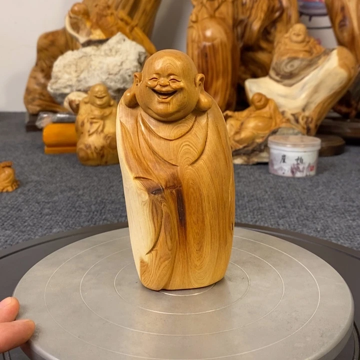 柏木（崖柏）弥勒佛小摆件