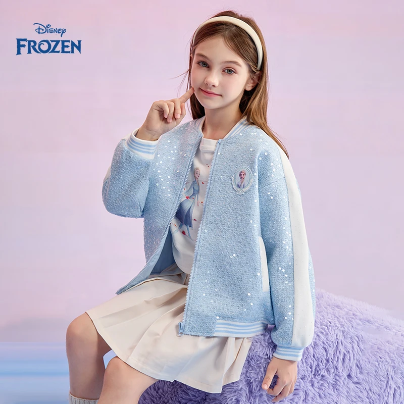 Disney/迪士尼女童外套2025春季新款儿童开衫时髦女孩棒球服外套