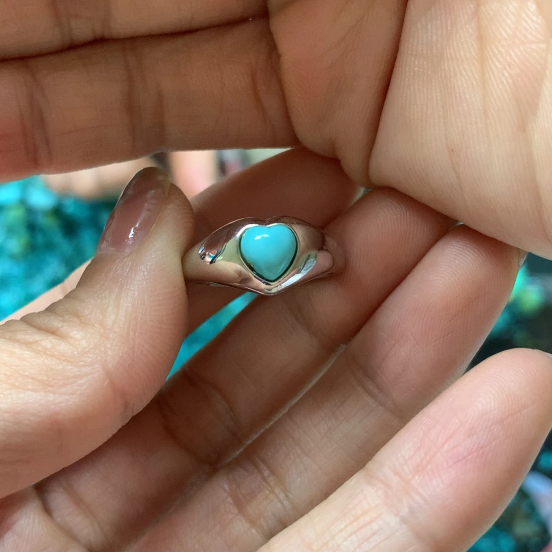 绿松石戒指银S925镶嵌