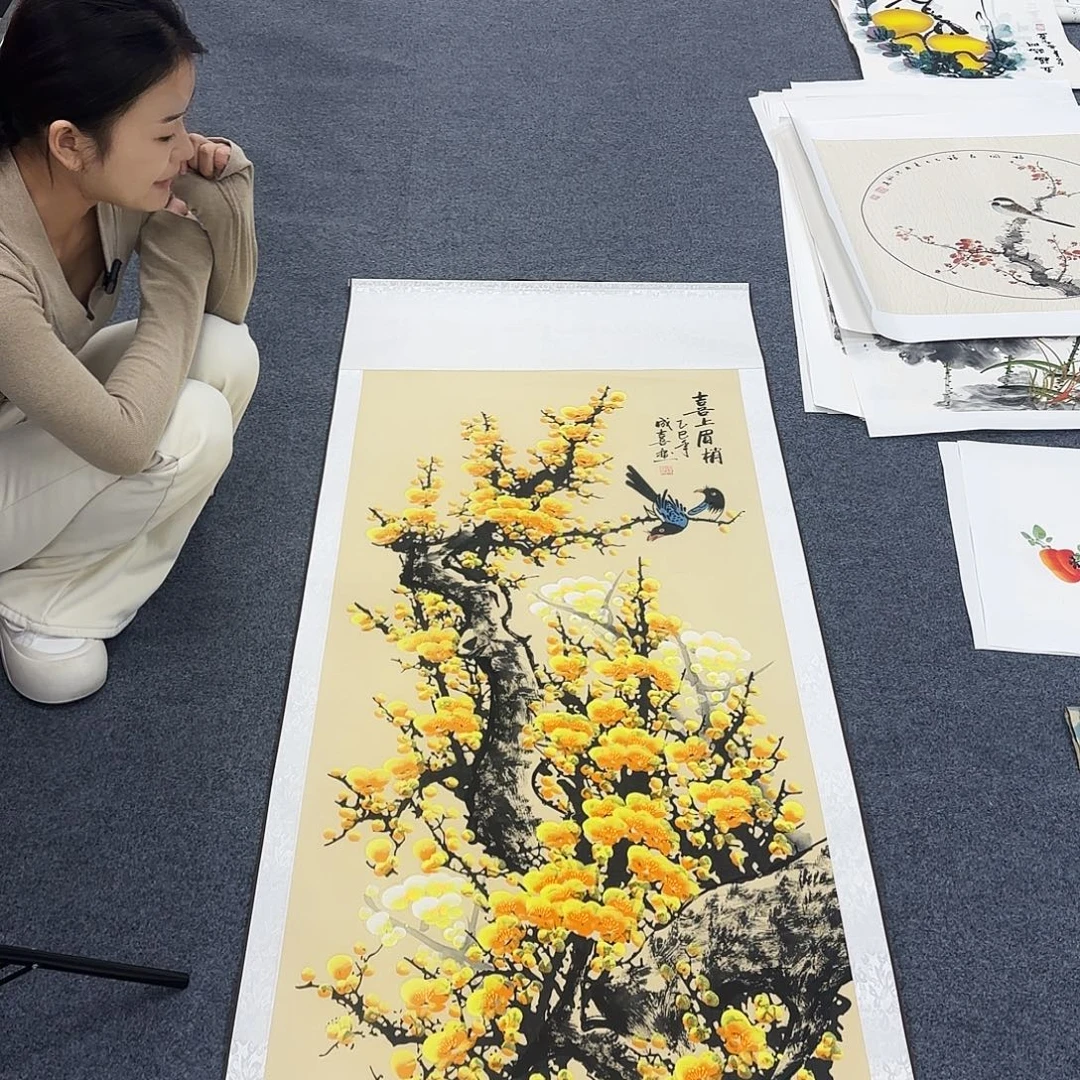 国画作品小姐姐放漏中