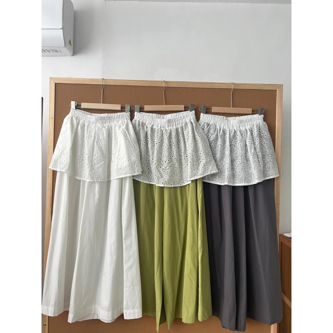 日系自带屁帘休闲阔腿裤