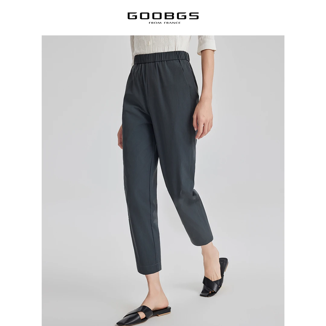 【谷邦L+】松紧腰直筒裤女2025夏季新款G3291067