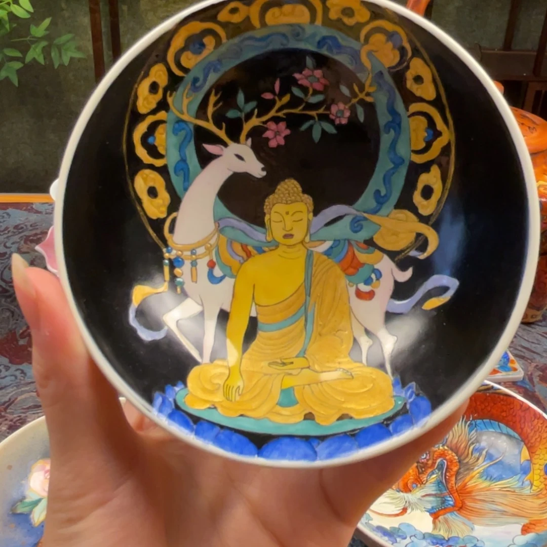 手绘好看的普洱杯杯