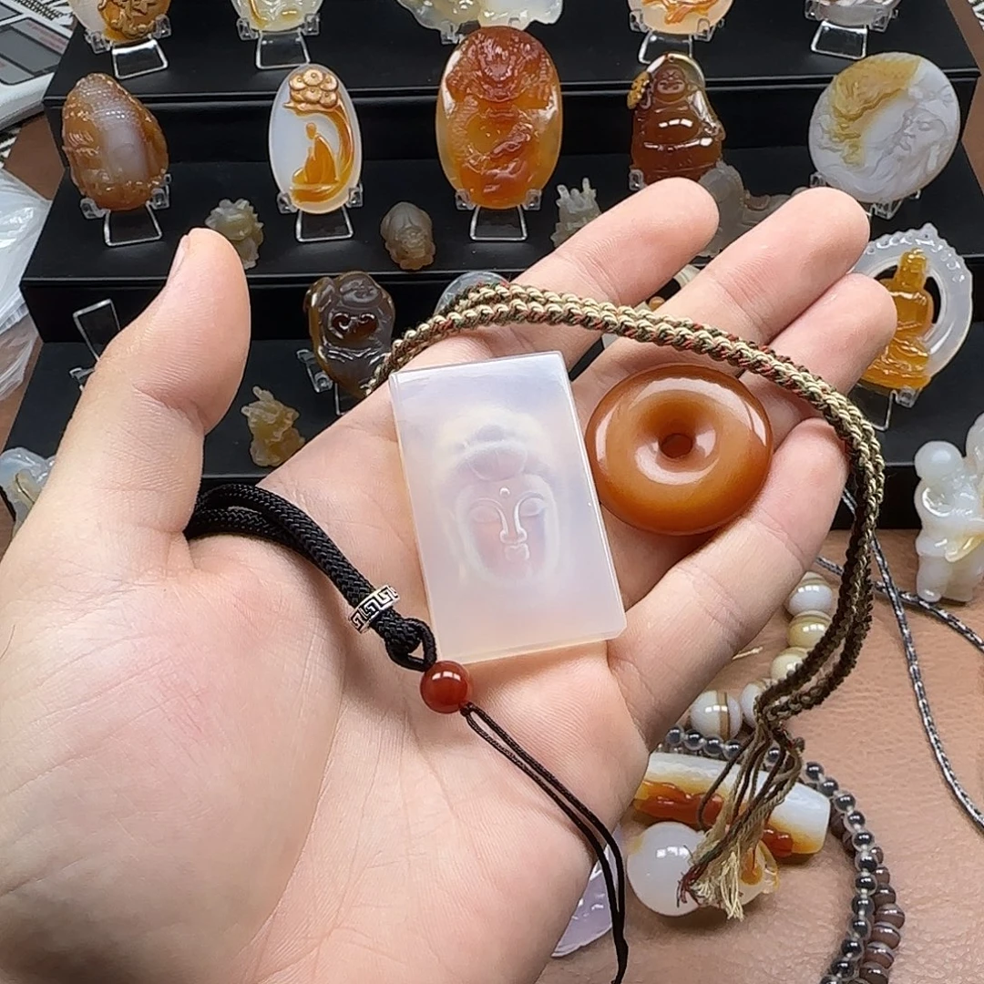 萌***子玛瑙/玉髓未镶嵌吊坠(不含链)