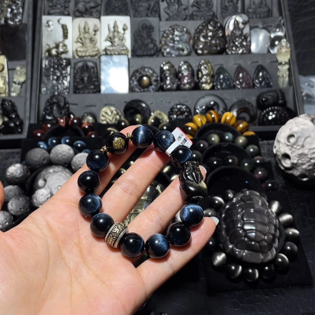 好***家黑曜岩未镶嵌珠宝奇石