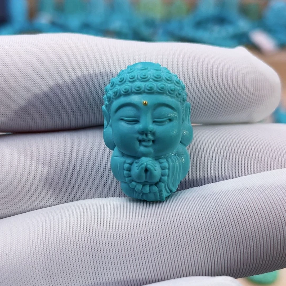 绿松石珠宝奇石18K金镶嵌