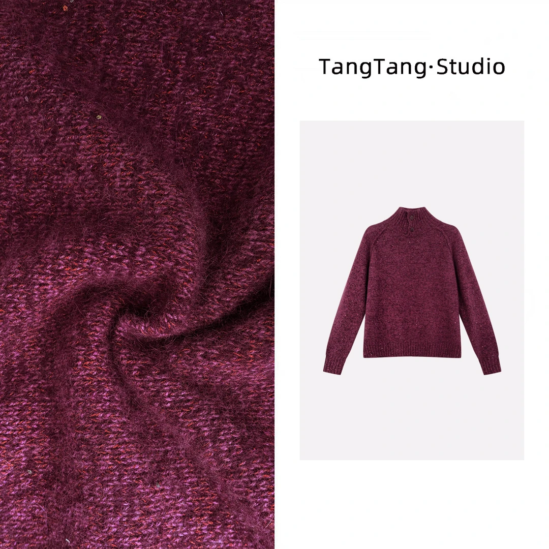 【TangTang·Studio】紫红佳人毛衣时尚气质显瘦女装毛衣-2512910