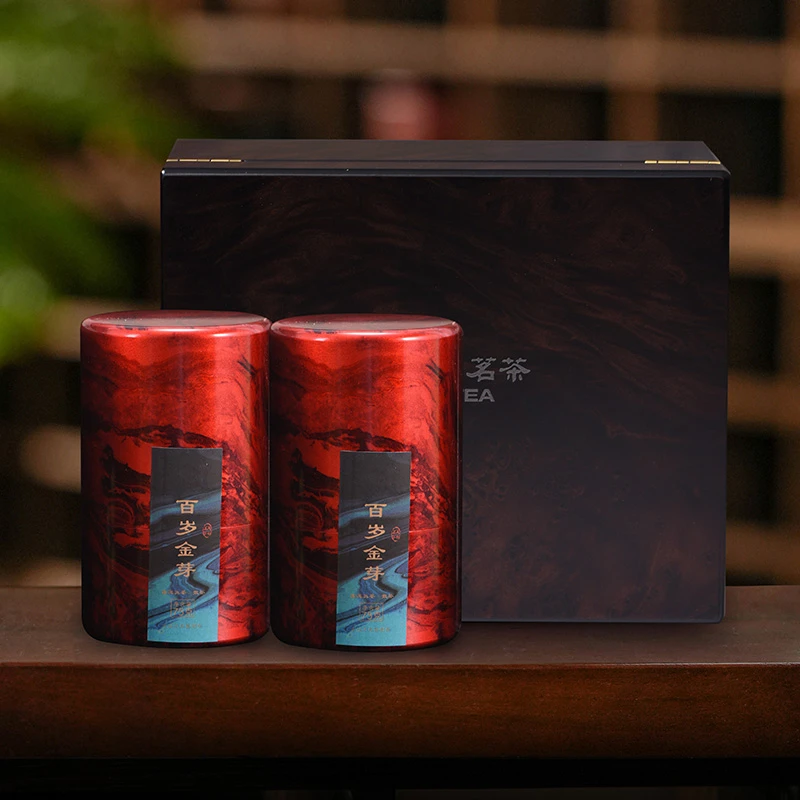 天福茗茶 百岁金芽普洱 熟茶散茶送礼礼盒 云南特产普洱