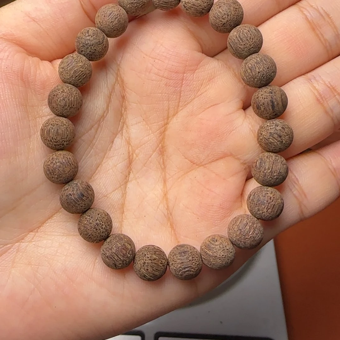 藤类降真香绿油0.8单圈圆珠手串