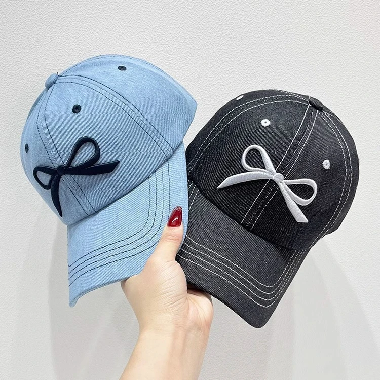 韩版甜美百搭蝴蝶结棒球帽韩国小众设计网红鸭舌帽撞色软顶遮阳帽