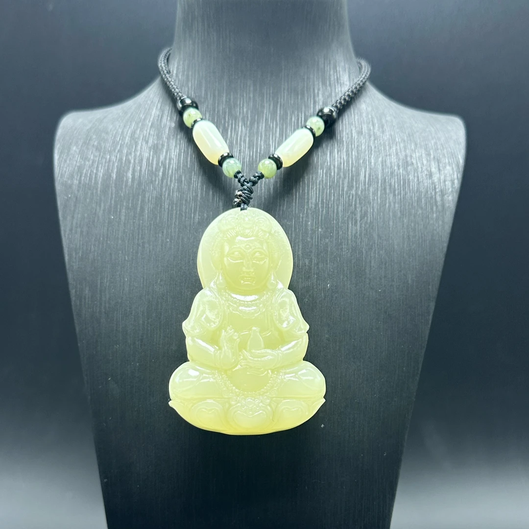 青海格尔木黄口料双面大观音1106