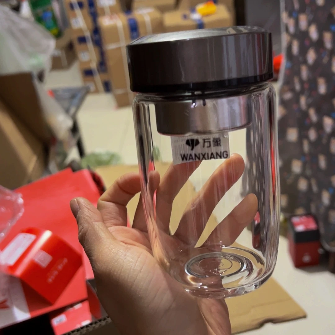 U402单层烫手玻璃杯380➕杯套