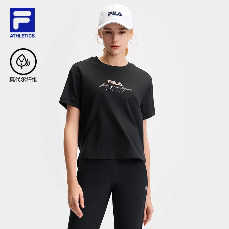 Fila/斐乐【兰精莫代尔】【欧若风】运动百搭女士短袖T恤A11W521107F