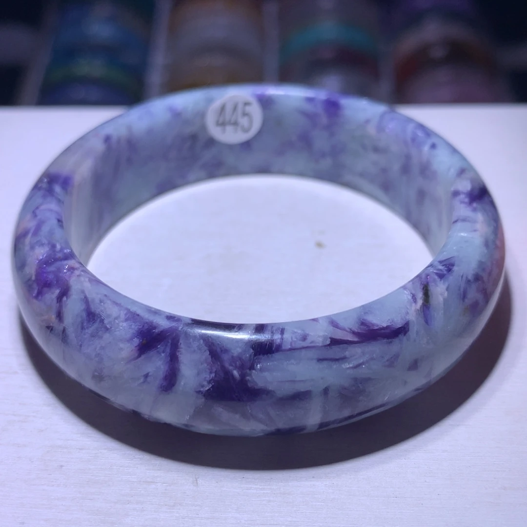 手镯银S925镶嵌水晶蓝龙晶57圈445