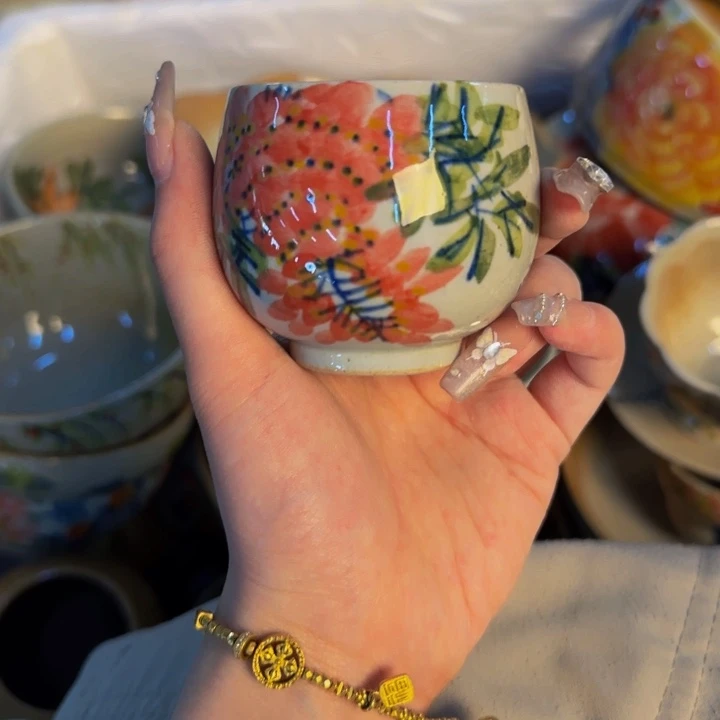 瓷片手工手绘细微不一样