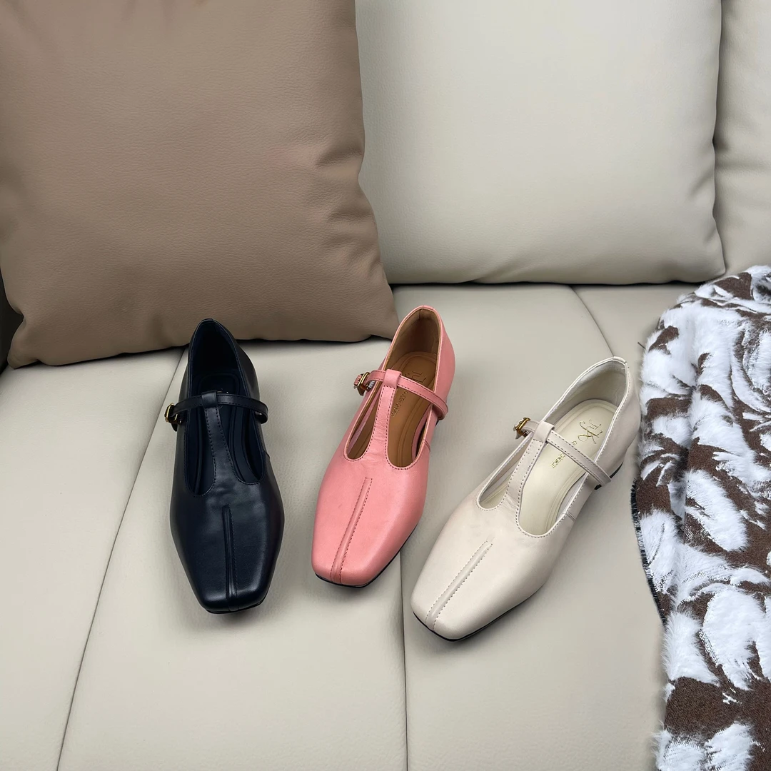 【Skoro】3cm,2025春秋新款低跟玛丽珍单鞋女一字扣带软皮鞋X5060