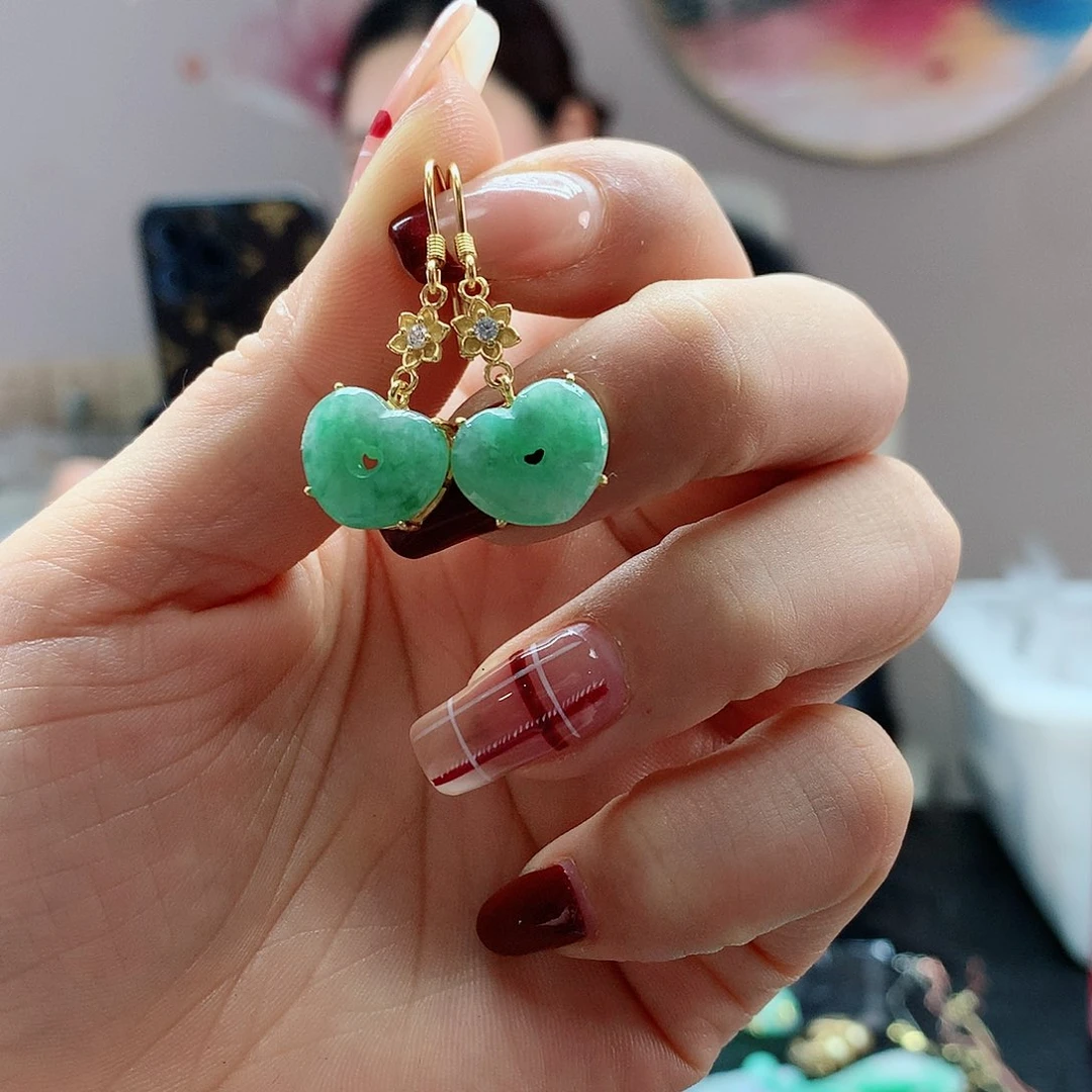 【闪购商品】翡翠耳饰银S925镶嵌，