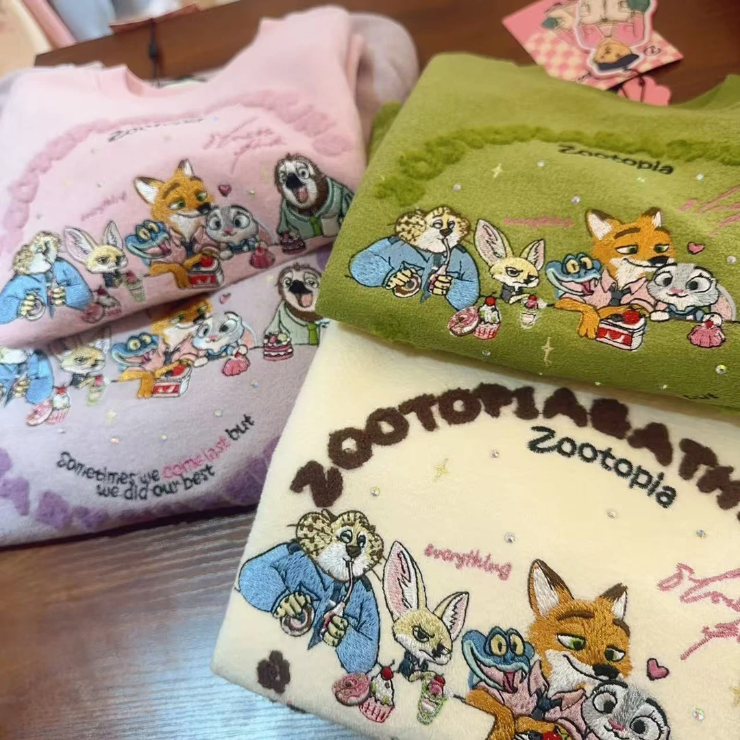 【全家福】儿童卫衣时尚卡通刺绣印花慵懒风韩版撞色长袖卫衣