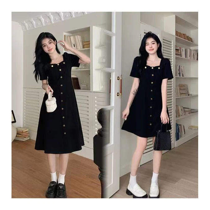 胖mm大码女装夏季新款港风韩版收腰显瘦短袖牛仔连衣裙 1071