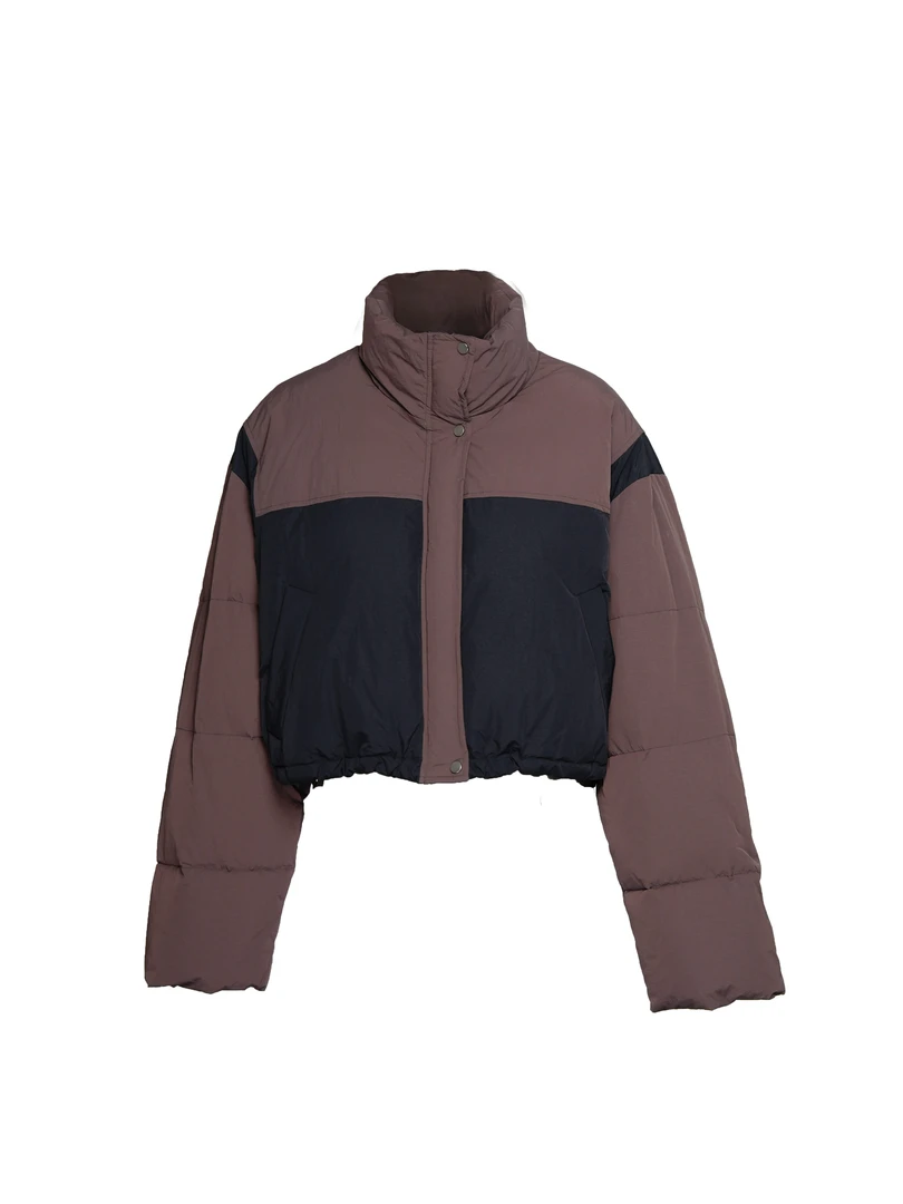 断码折扣~法式轻奢2025冬季时尚短款撞色羽绒服MSGDIW1093