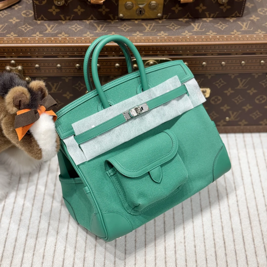 全新未使用 Hermes/爱马仕 bk25 Cargo丝绒绿 w刻