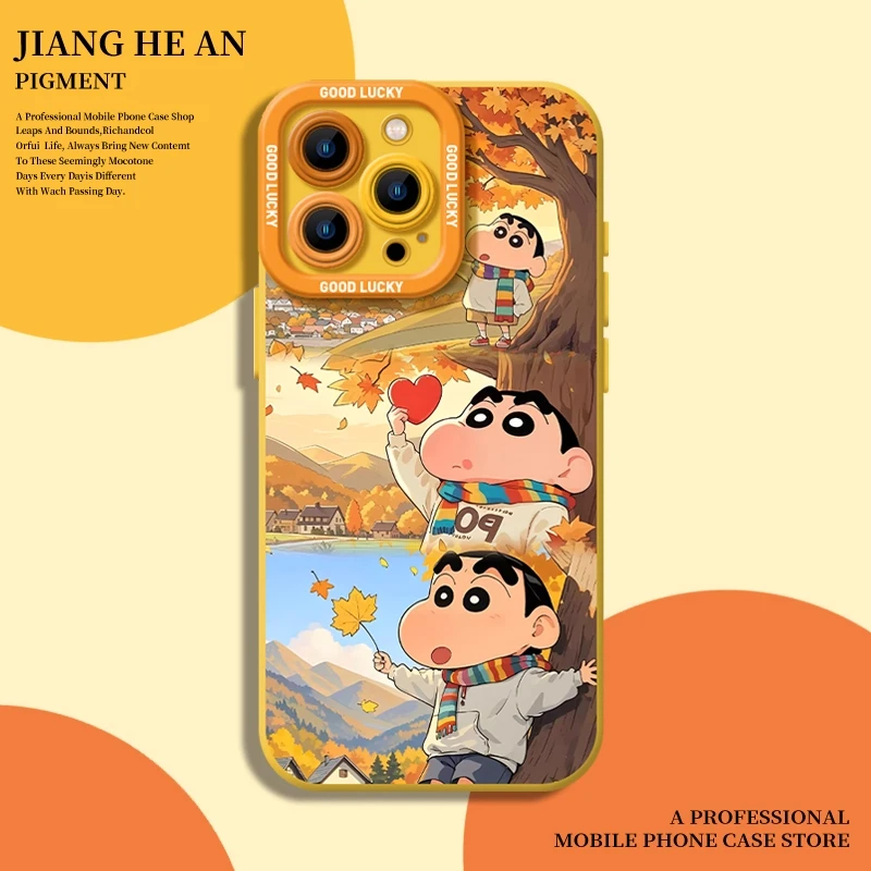 落日小新适用iPhone16苹果13卡通手机壳17promax可爱14保护套XS