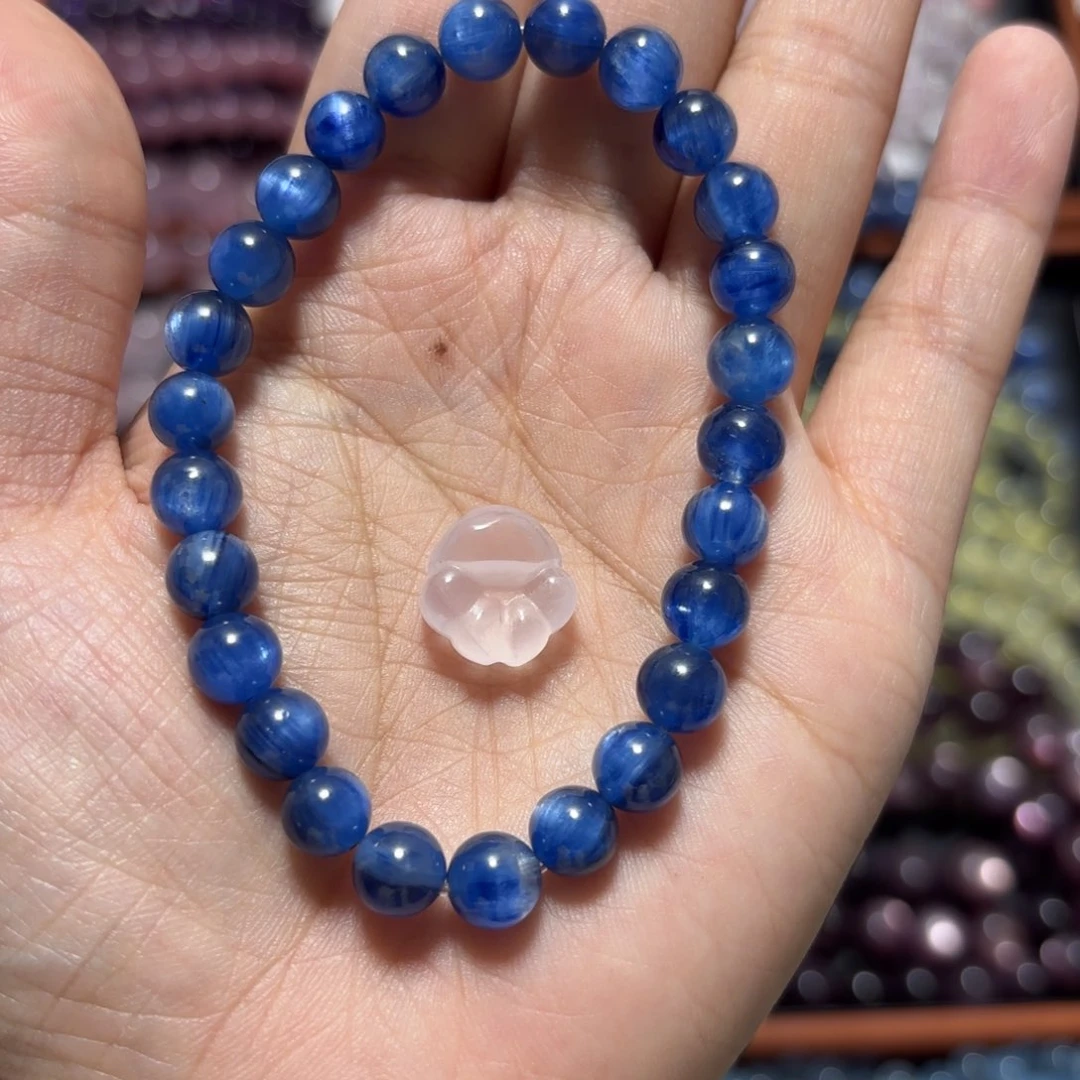 水晶手链未镶嵌愿*.7mm 蓝晶石 拍十单一条