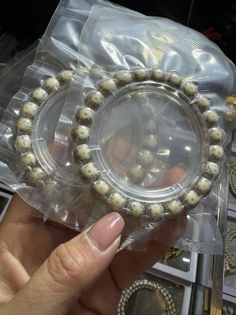 10mm糯冰骨瓷白高货星月手串