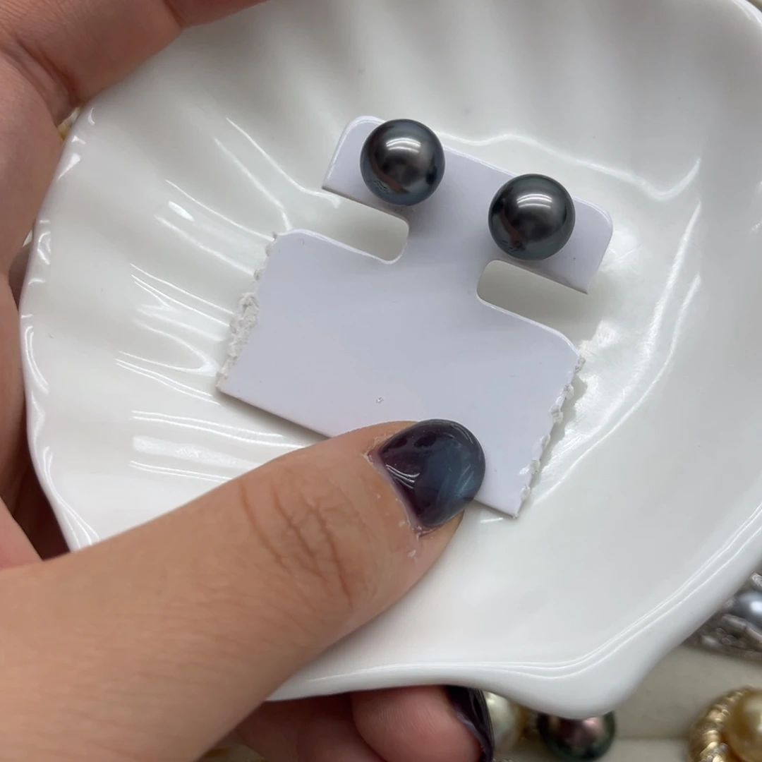 海水珍珠耳饰银S925镶嵌