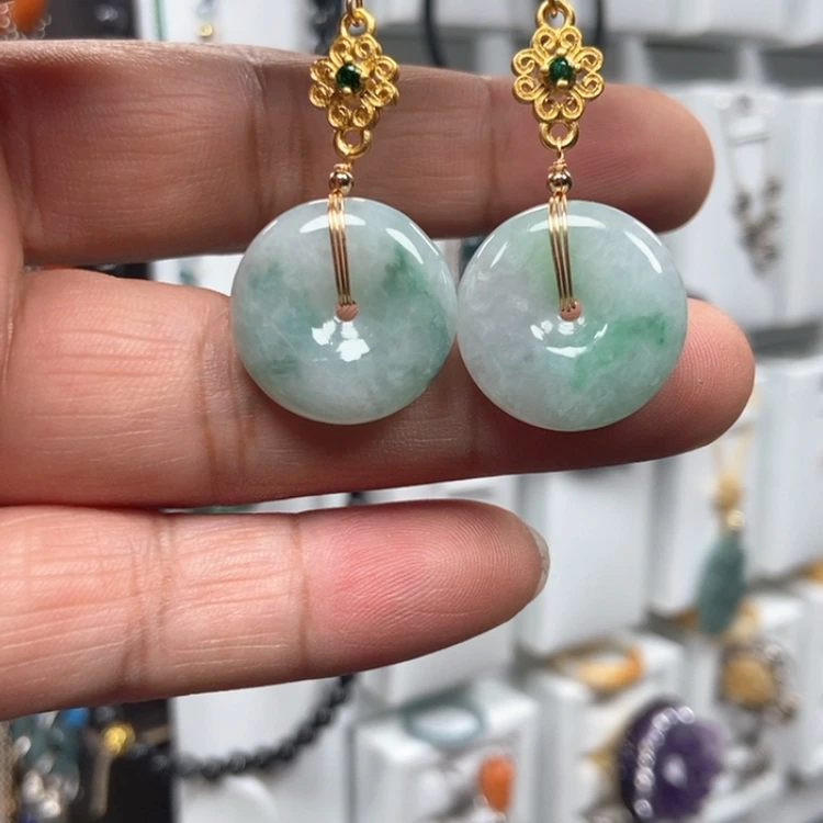 【闪购商品】翡翠耳饰银S925镶嵌耳饰