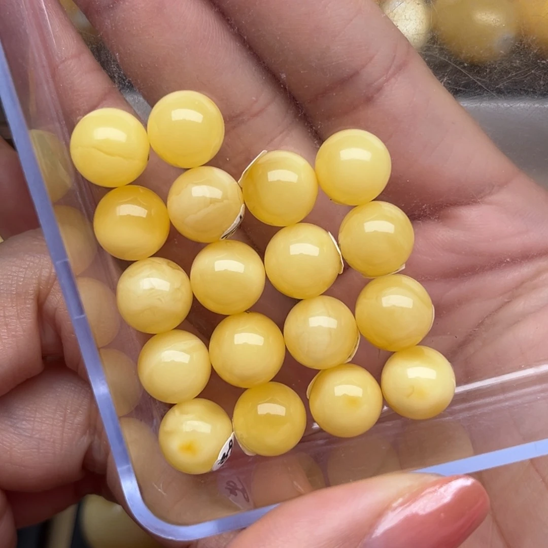 蜜蜡裸石未镶嵌希*10+蜜蜡手串