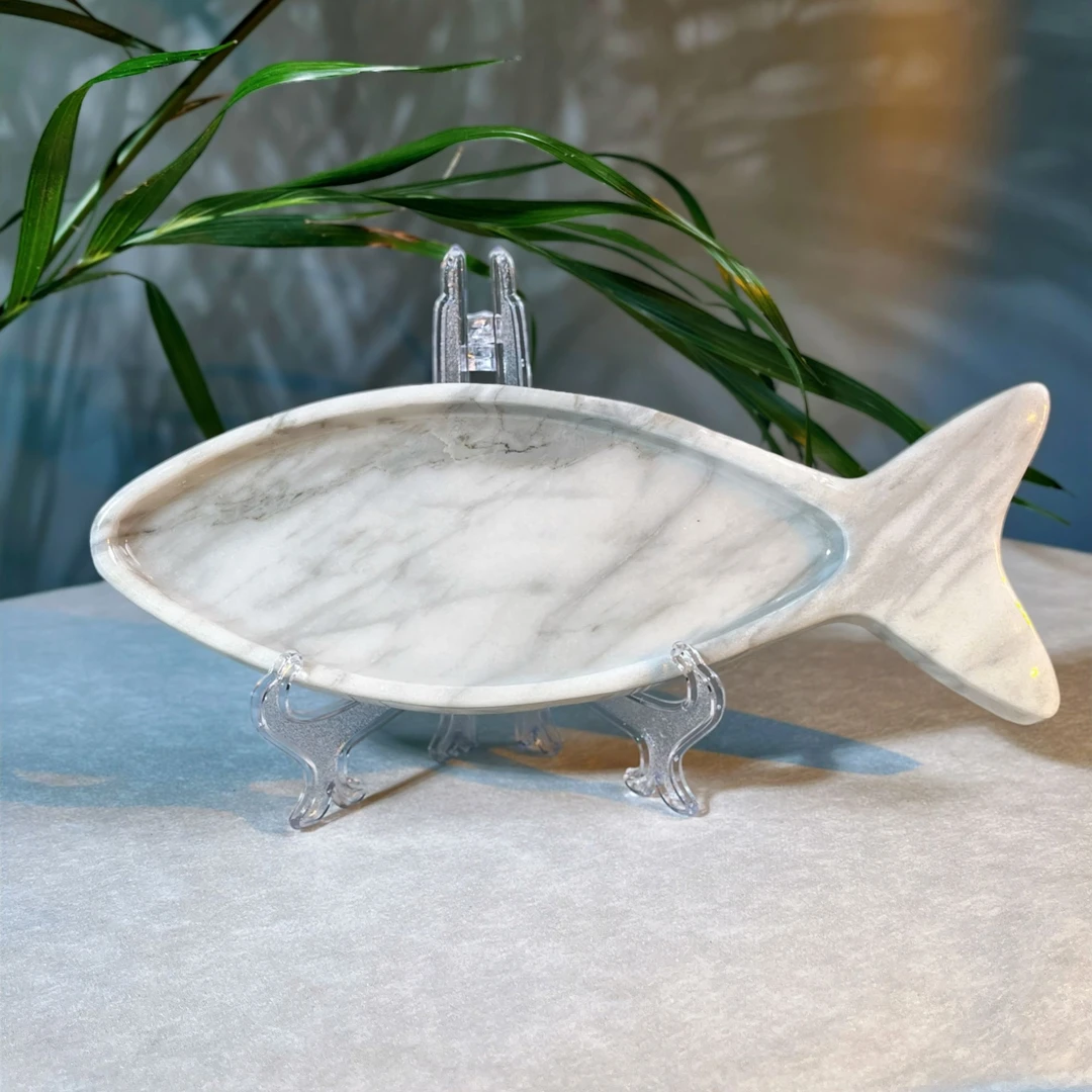 卡拉拉白天然大理石萌宠托盘